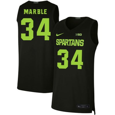 Men Julius Marble Michigan State Spartans #34 Nike NCAA 2019-20 Black Authentic College Stitched Basketball Jersey DX50U72VX